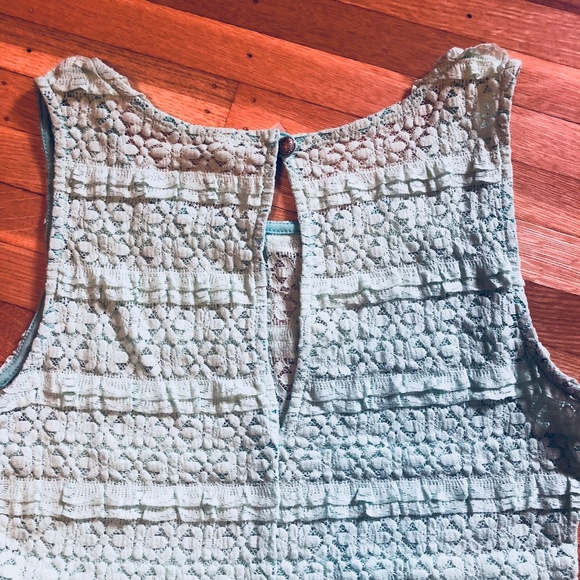 Mint Lace Peplum Top - Picture 4 of 5